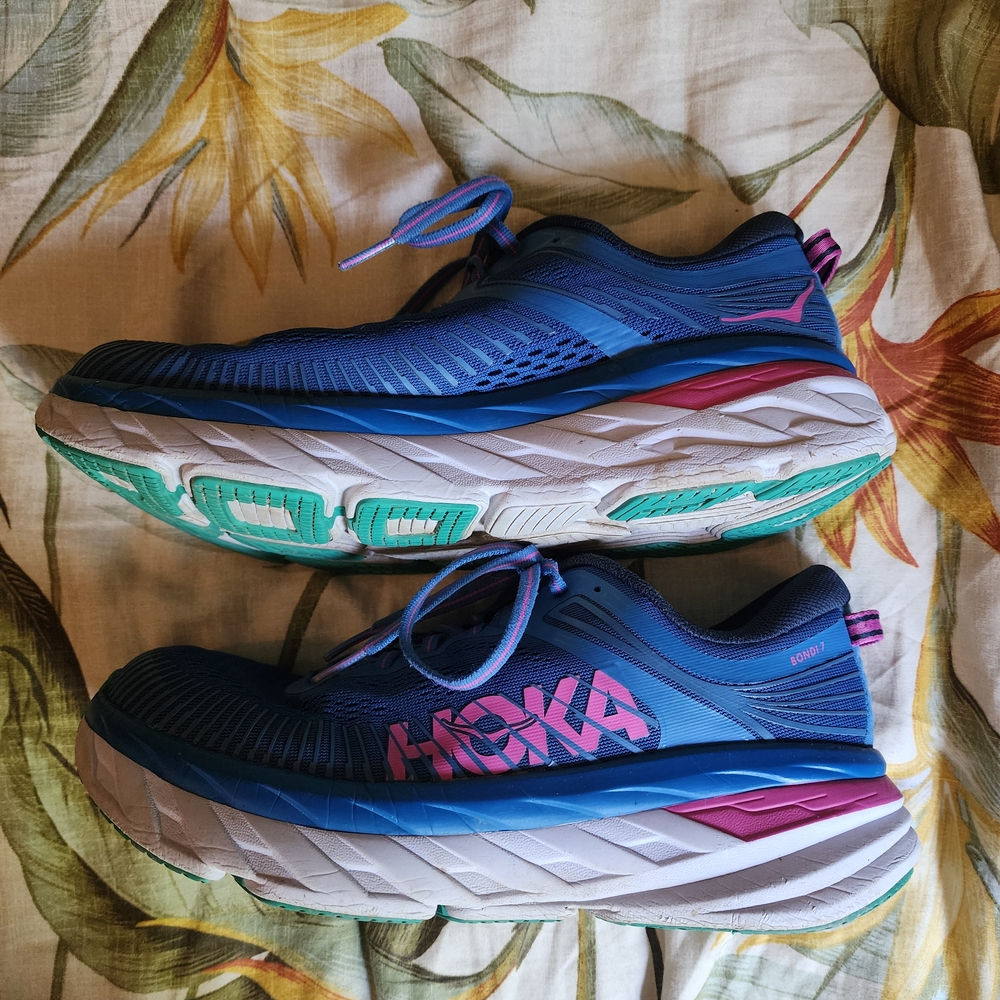 Hoka BONDI 7 Vibrant Blue Athletic Shoes